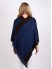 Speckled Striped Poncho W/Fringes